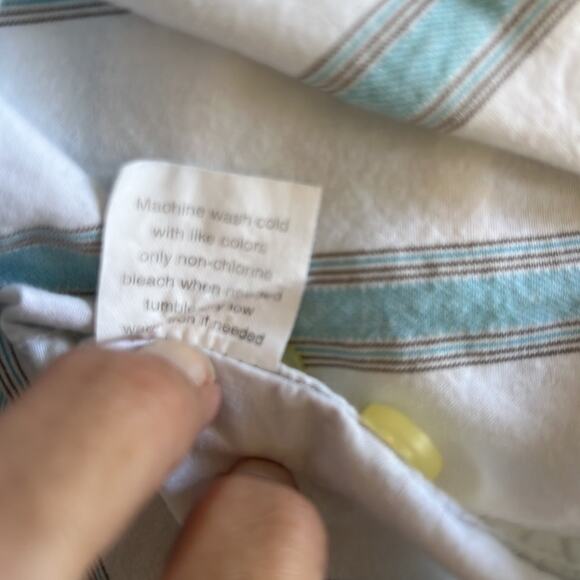 Hollister Mens Size M White & Blue Striped Buttoned Down Shirt - Picture 6 of 8